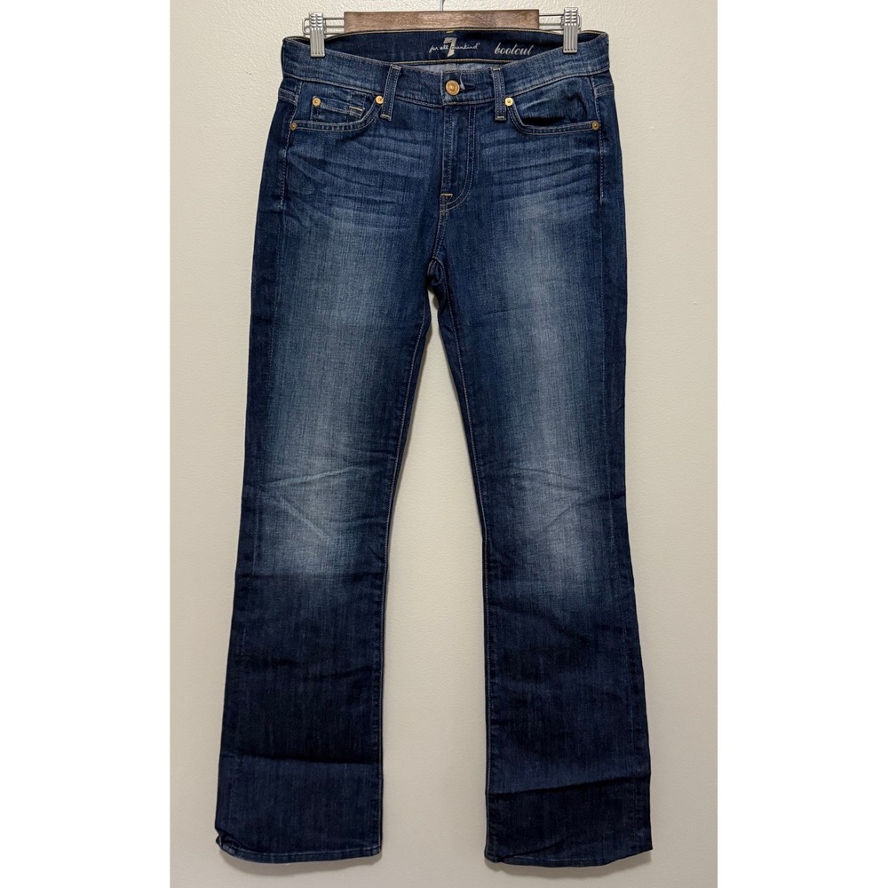 7 For All Mankind Women's Original Bootcut Jeans Dark Wash Stretch Denim Size 27